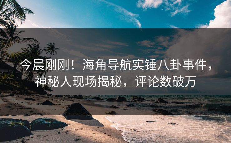 今晨刚刚！海角导航实锤八卦事件，神秘人现场揭秘，评论数破万