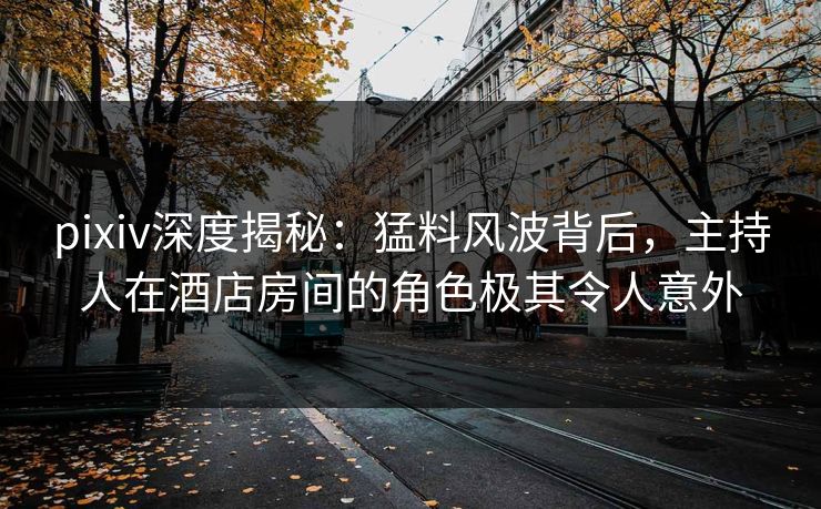 pixiv深度揭秘：猛料风波背后，主持人在酒店房间的角色极其令人意外