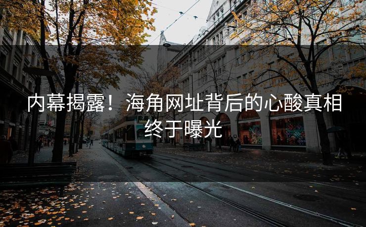 内幕揭露！海角网址背后的心酸真相终于曝光