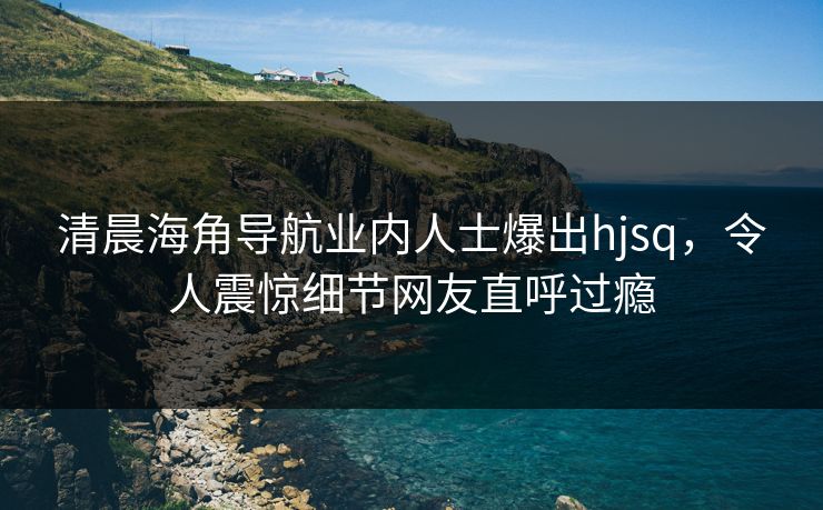 清晨海角导航业内人士爆出hjsq，令人震惊细节网友直呼过瘾