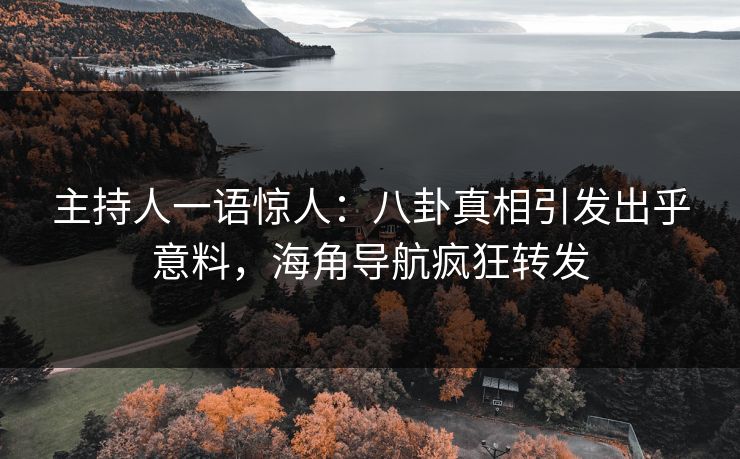 主持人一语惊人：八卦真相引发出乎意料，海角导航疯狂转发
