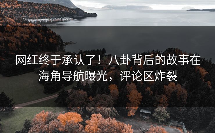 网红终于承认了！八卦背后的故事在海角导航曝光，评论区炸裂