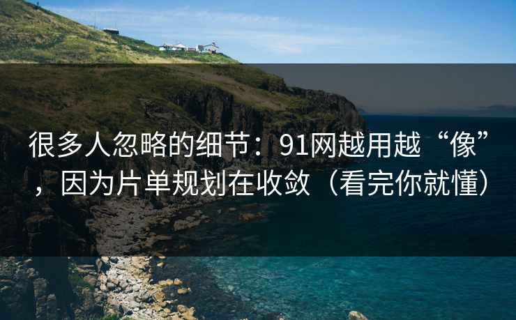 很多人忽略的细节：91网越用越“像”，因为片单规划在收敛（看完你就懂）